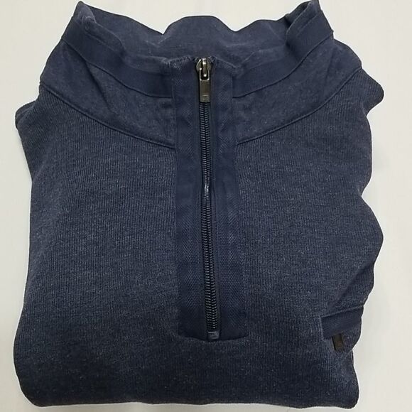 Haggar Sweater Men's Large 1/4 Zip Pull Over With Zipper Pocket Long Sleeve - Picture 9 of 10